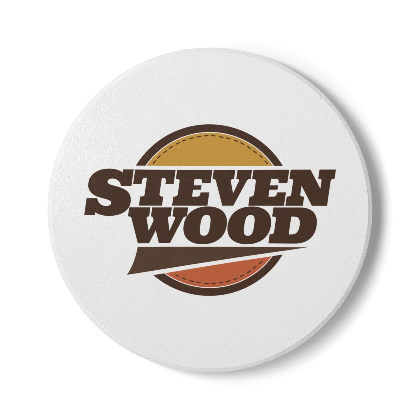 Steven Wood logo ceramic coaster