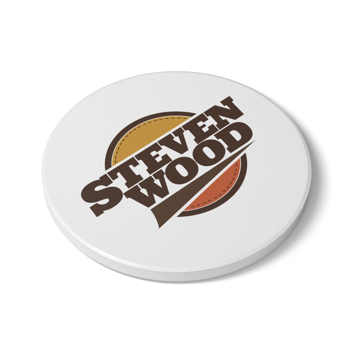 Steven Wood logo ceramic coaster