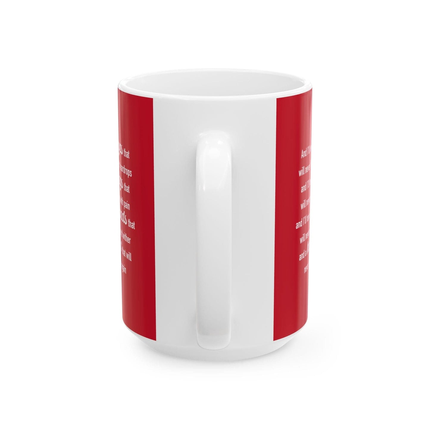Hearts Don't Break in Heaven mug, red
