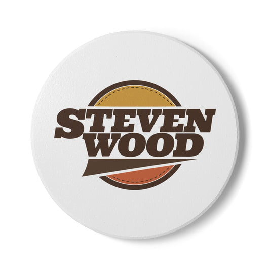 Steven Wood logo ceramic coaster