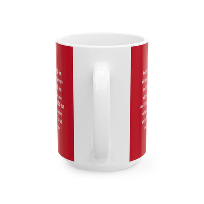 Hearts Don't Break in Heaven mug, red