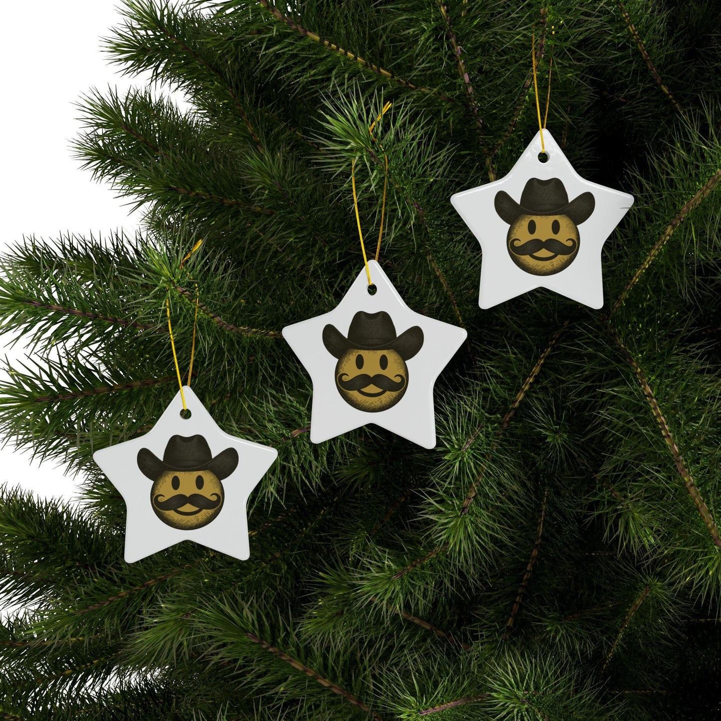 CHRISTMAS Cowboy Emoji Ornaments